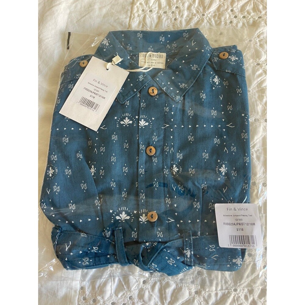 NWT Fin & Vince Adventure Jumpsuit Paisley Trail 12/18 - Picture 2 of 4